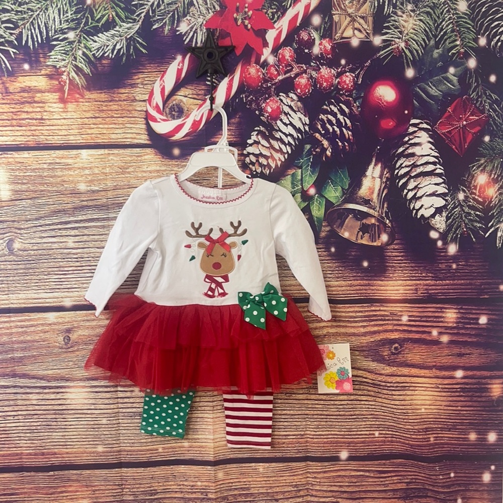 Brand new girls Jessica Ann holiday 2 piece outfit. Size 18 months.